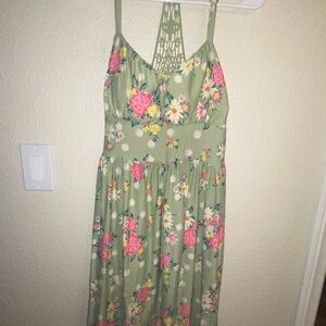 Floral Sundress with Pink and Yellow Flowers
